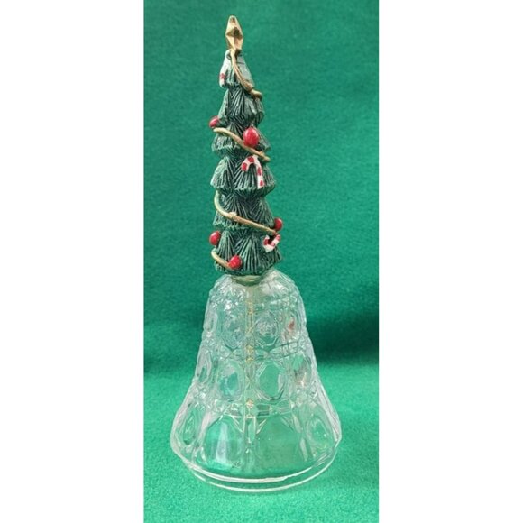 Christmas Tree Hand Bell Glass Holiday Decoration JH1365 - Picture 2 of 4